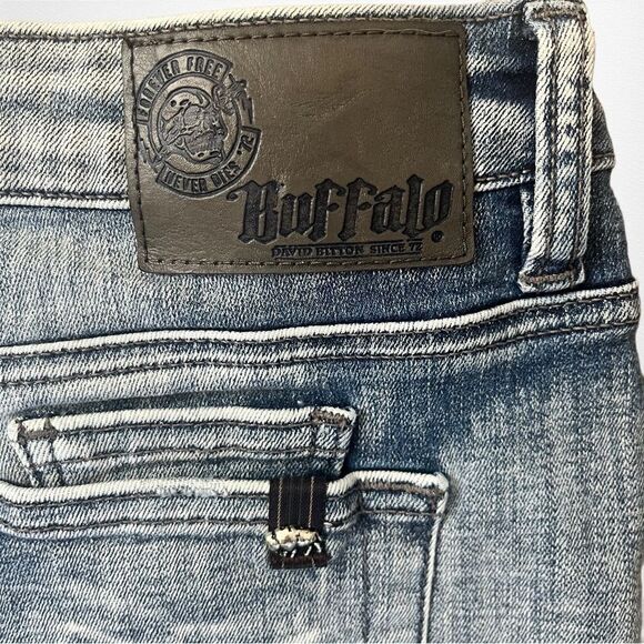 Buffalo David Bitton Parker-X Blue Slim-fit Stretch Denim Shorts Size W36 - Picture 3 of 6